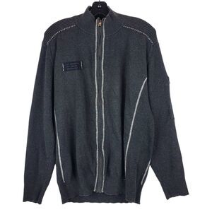 BUCKLE BLACK Jacket Mens Large Gray Athletic Fit Full Zip Shacket Preppy Casual